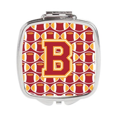 CAROLINES TREASURES Letter B Football Cardinal and Gold Compact Mirror CJ1070-BSCM